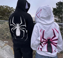 Load image into Gallery viewer, Spiderman Couples Matching Black &amp; White Full Zip up Hoodie - pack of 2
