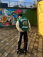 Load image into Gallery viewer, Green Crystal Clear Varsity Jacket
