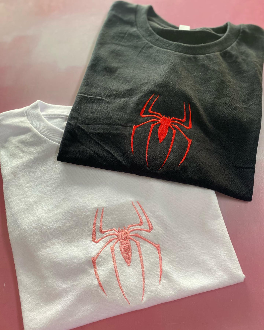 Pack Of 2 Couple Spider Embroidery Tees