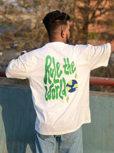 Load image into Gallery viewer, Rule The World White Cotton Oversized T-shirt
