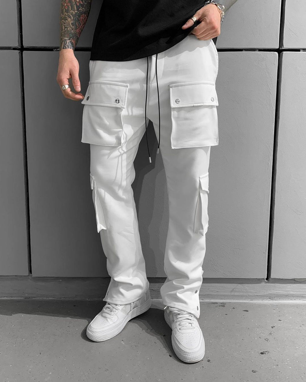 Straight Fit Button Joggers for Mens