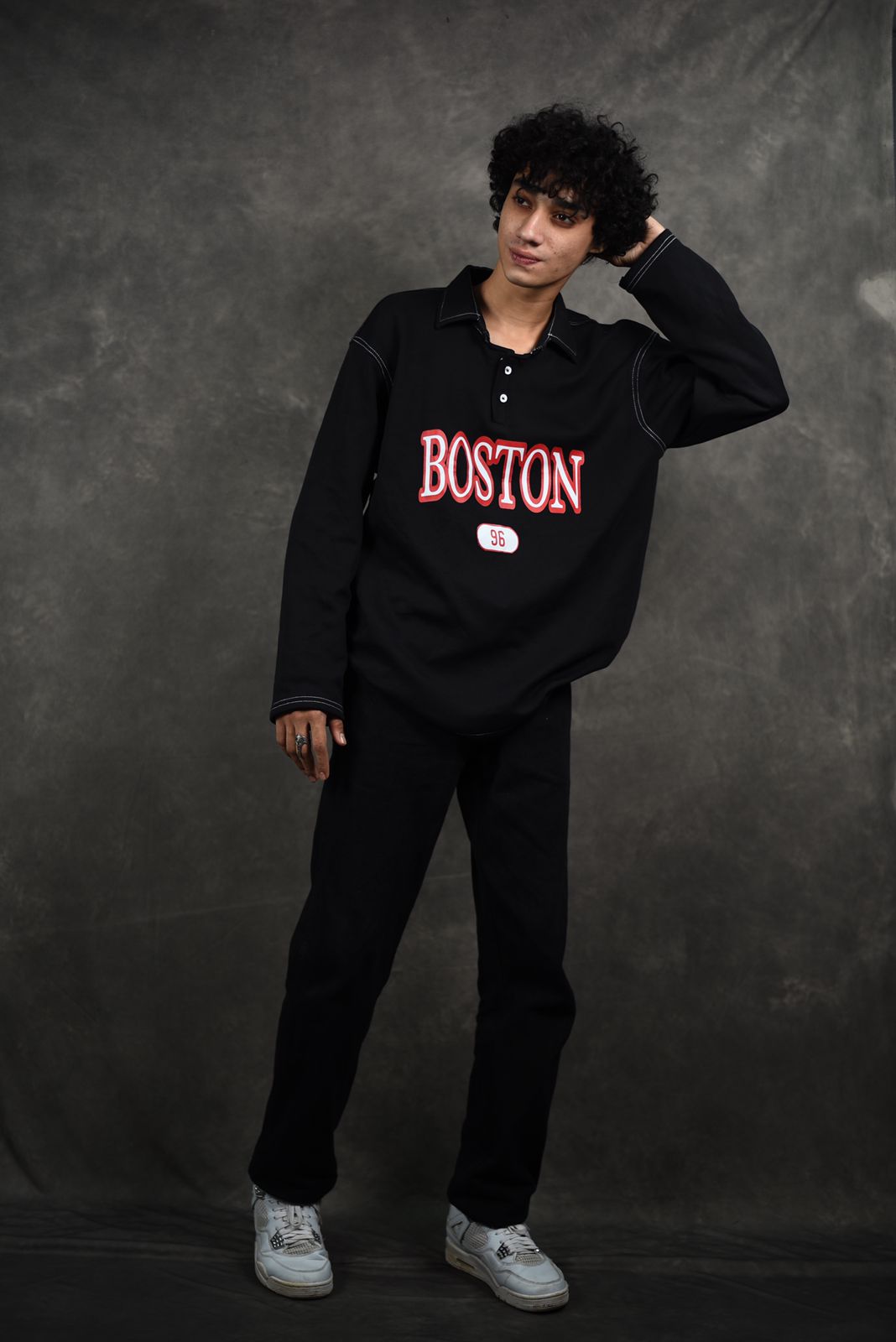 Boston Fleece Cotton Contrast Sweatshirt