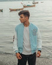 Load image into Gallery viewer, Sky Blue Letter Varsity™ Jacket
