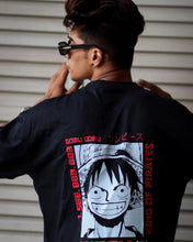 Load image into Gallery viewer, Anime Oversized Black T-shirt
