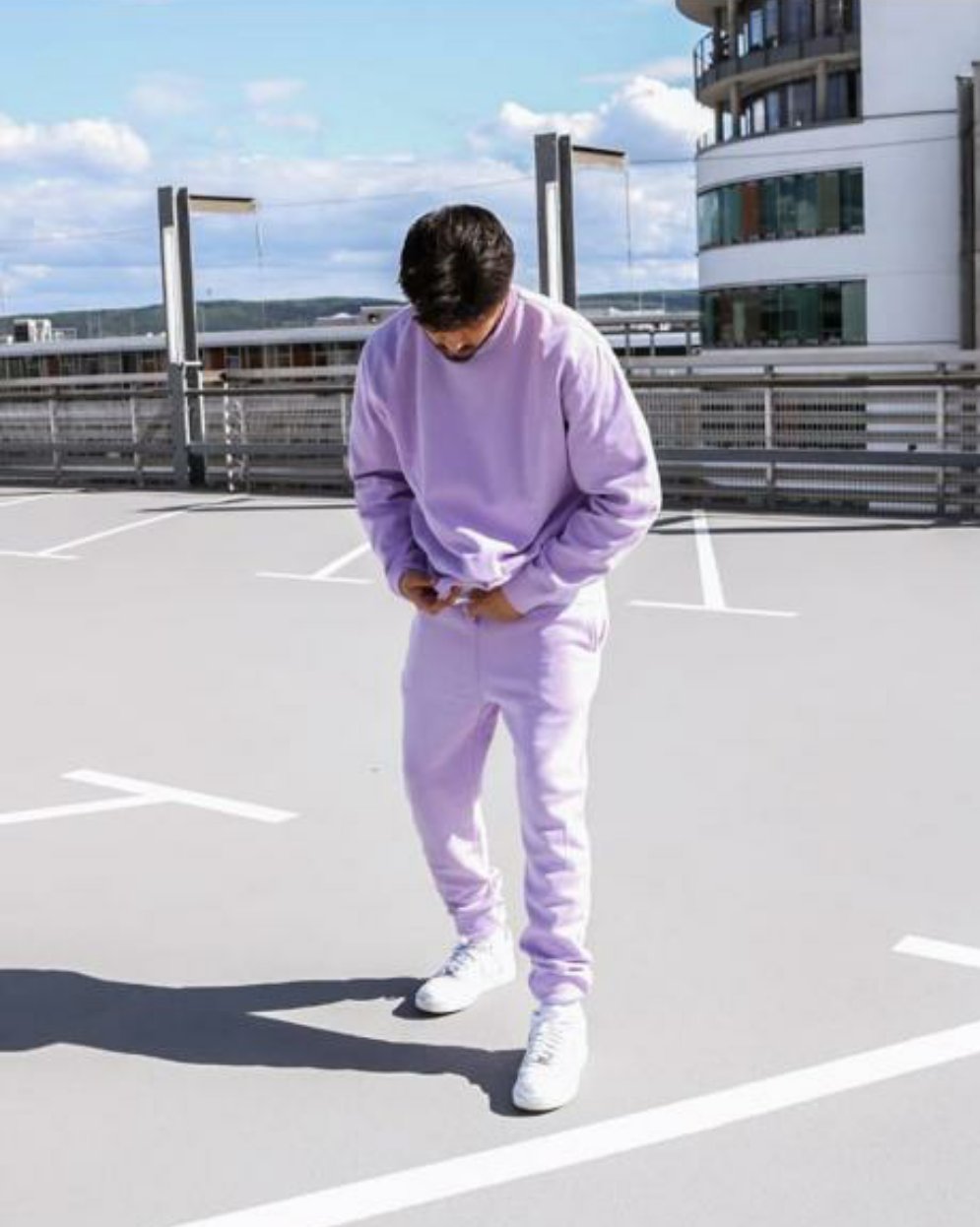 Trendy Airport Look Lounge Wear Tracksuit in Light Purple