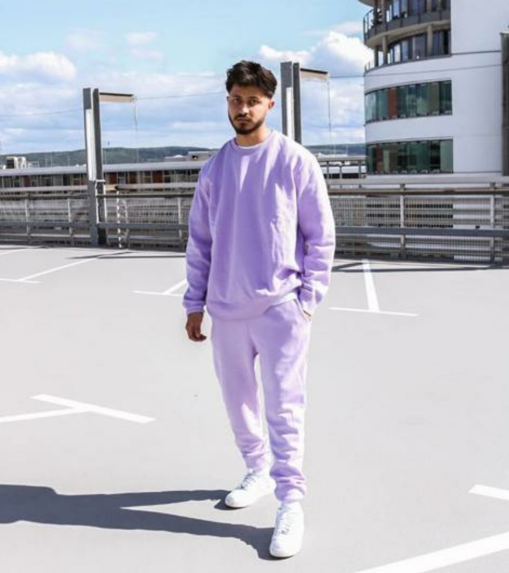 Trendy Airport Look Lounge Wear Tracksuit in Light Purple