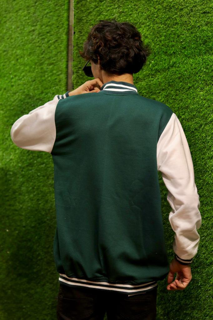 Green NYC Thick Cotton Sleeves Varsity™ Jacket