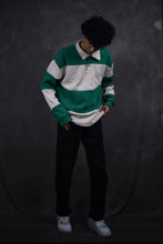 Load image into Gallery viewer, Green Colour Block Oversized Collar Sweatshirt
