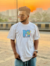 Load image into Gallery viewer, MTV White Cotton Oversized  T-shirt
