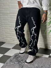 Load image into Gallery viewer, Spark Black Straight Fit Denim Jeans
