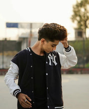 Load image into Gallery viewer, Black and White NY Varsity™ Jacket
